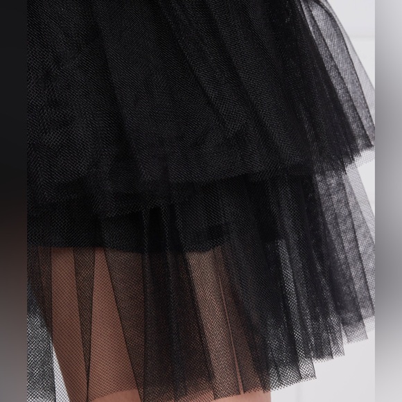 Pinko Denim Tulle Top & Skirt Set Blue/Black Size 6 - Picture 8 of 15